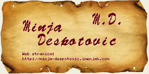 Minja Despotović vizit kartica